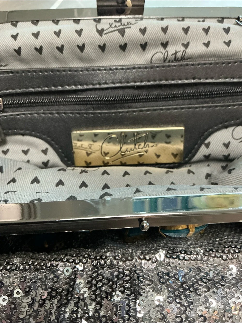 Clutch silver glitter